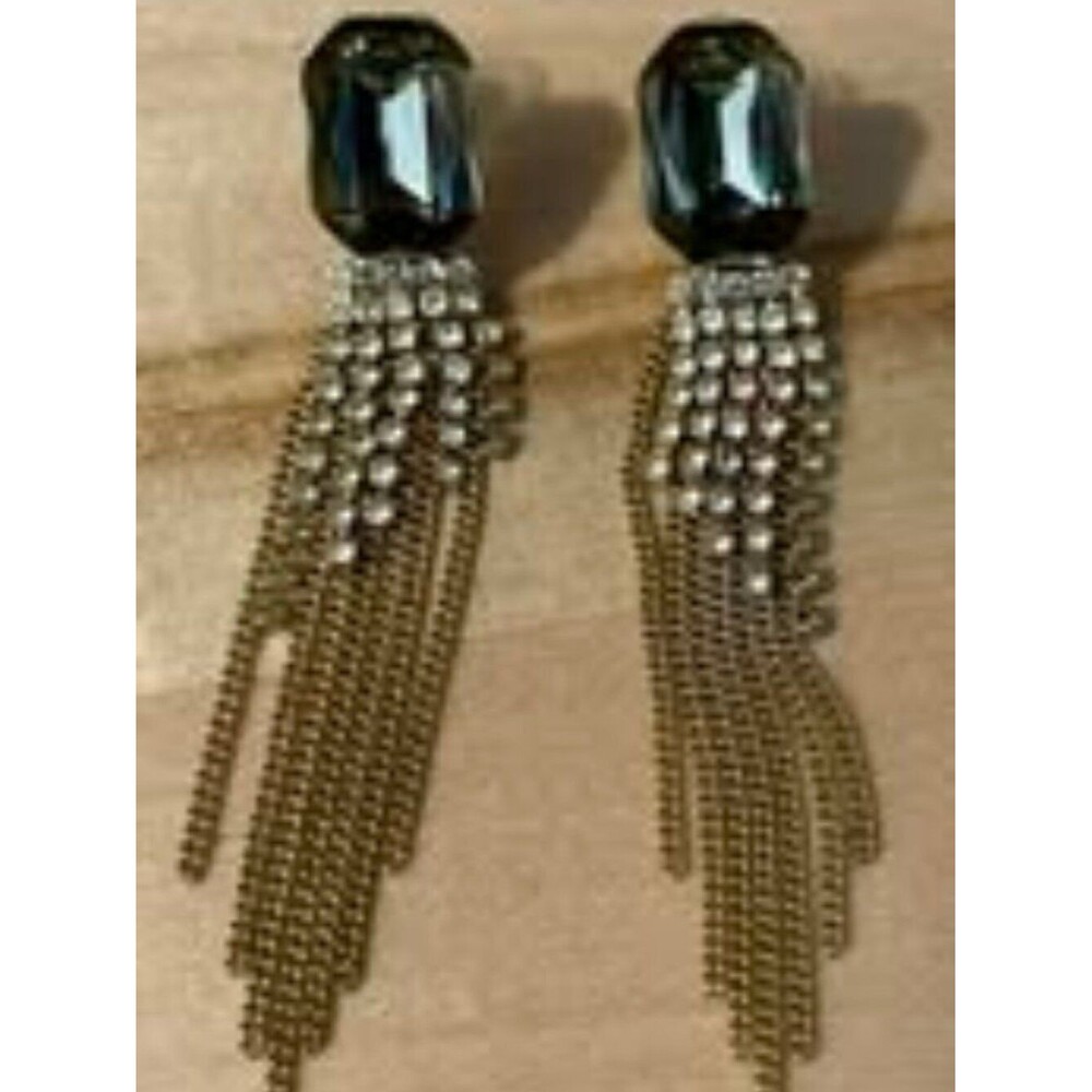 Rocksbox Grey & Gold Statement Costume Earrings. NWOT
